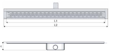 Схема ACO трап для душа с вертикальным фланцем ShowerDrain C-line 408758, стандартный сифон, 785 мм
